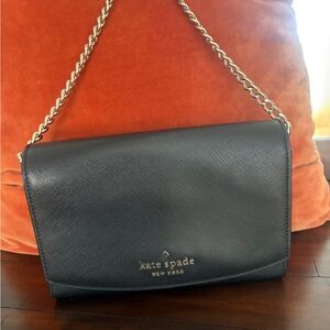 kate spade Black Leather Chain Strap Crossbody Bag